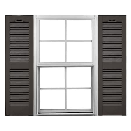 Ekena Millwork Mid-America Vinyl, Standard Size Cathedral Top Center Mullion, Open Louver Shutter, 11460018, PR 00011460018